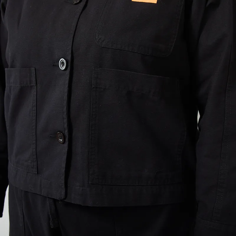 Service Works Womens Canvas Cropped Work Jacket Black-10