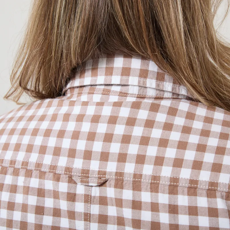 Service Works Womens Gingham Cropped Work Jacket Brown-3