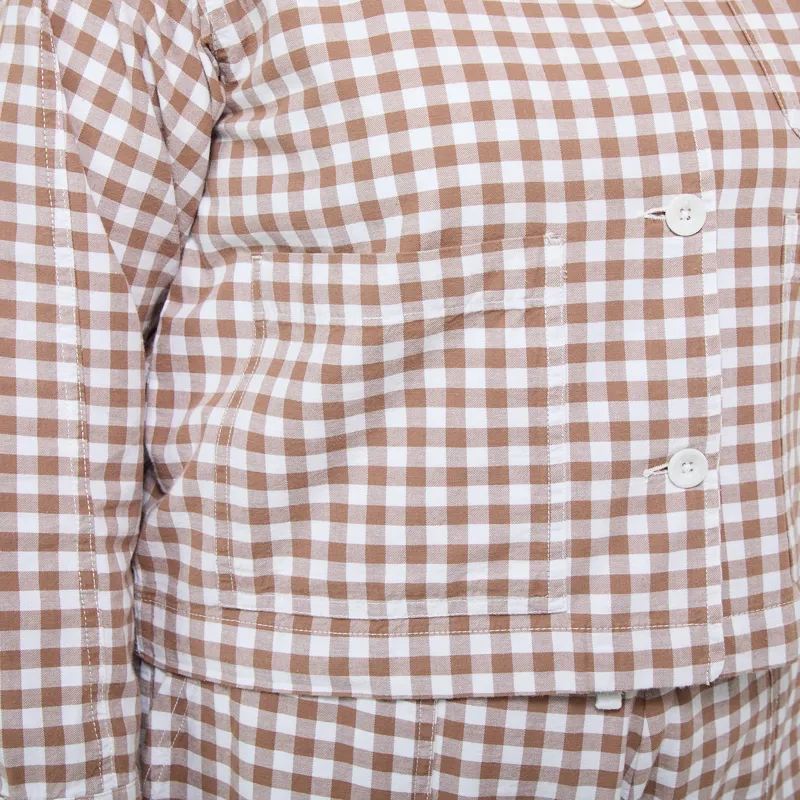 Service Works Womens Gingham Cropped Work Jacket Brown-11