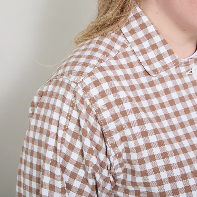 Service Works Womens Gingham Cropped Work Jacket Brown-9