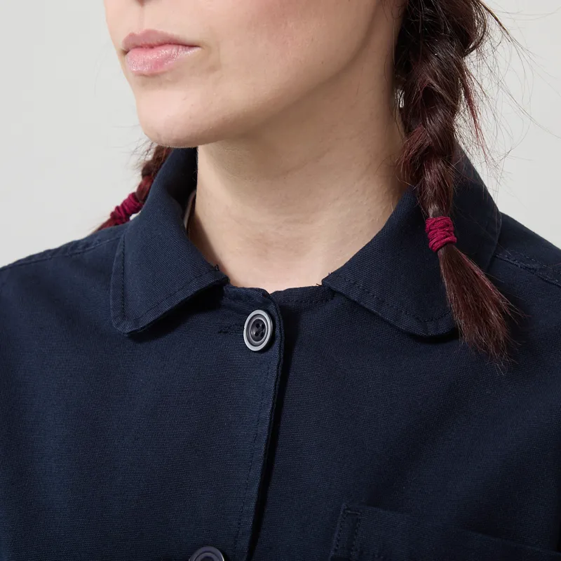 Service Works Womens Canvas Cropped Work Jacket Dark Navy-3