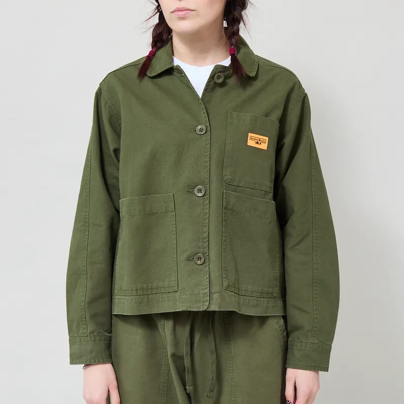 Service Works Womens Canvas Cropped Work Jacket Olive