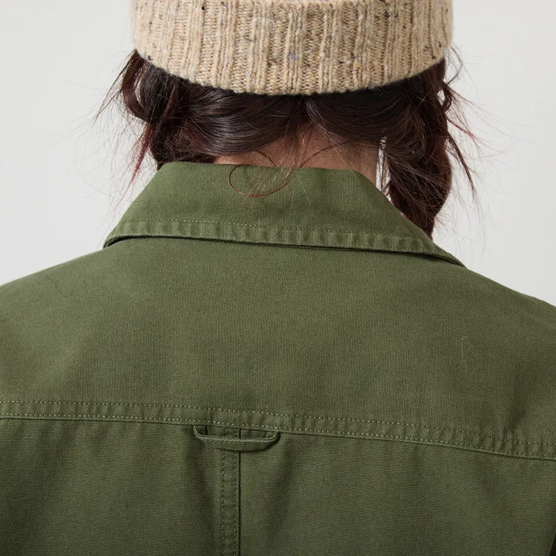 Service Works Womens Canvas Cropped Work Jacket Olive-3