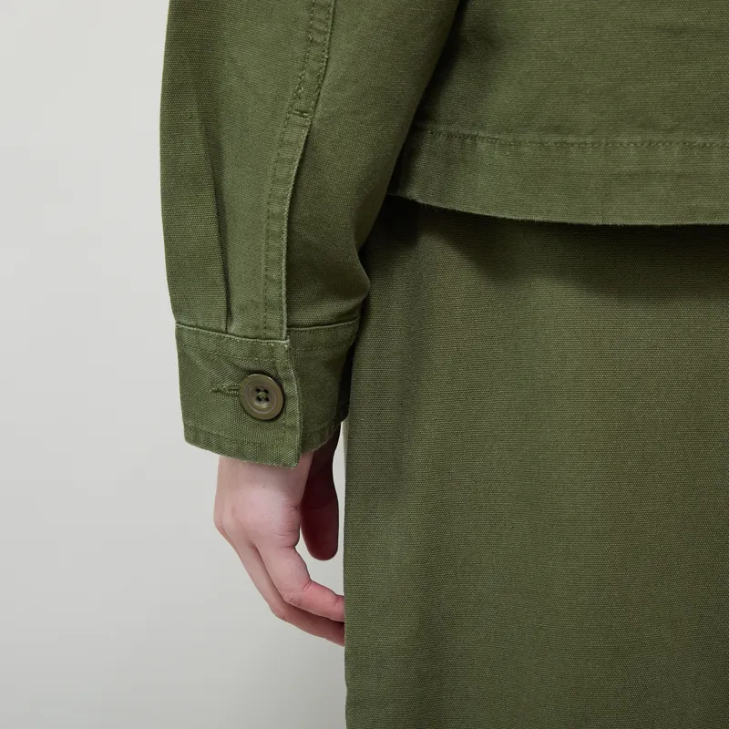 Service Works Womens Canvas Cropped Work Jacket Olive-4