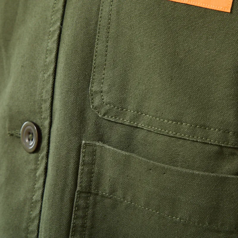 Service Works Womens Canvas Cropped Work Jacket Olive-9