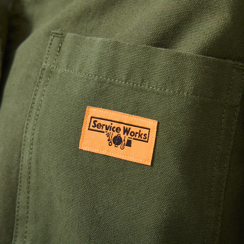 Service Works Womens Canvas Cropped Work Jacket Olive-11