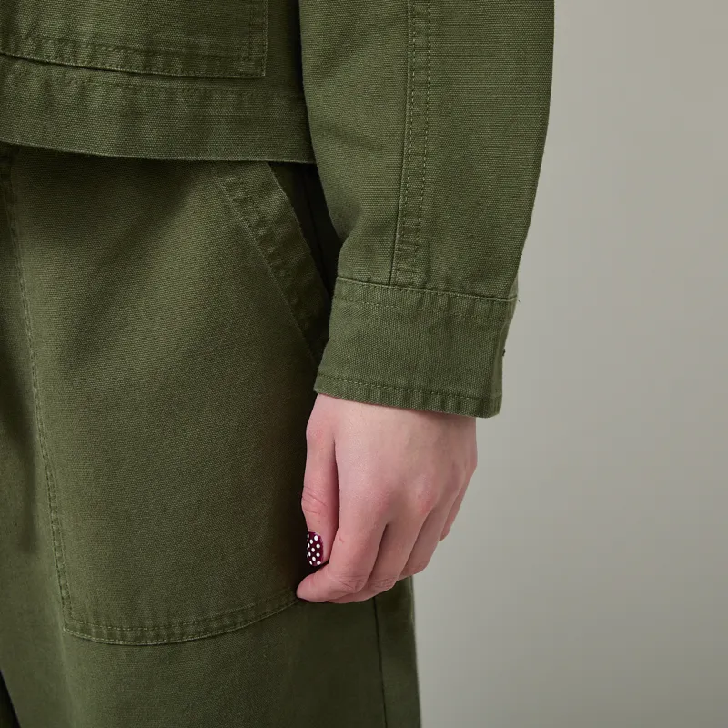 Service Works Womens Canvas Cropped Work Jacket Olive-7