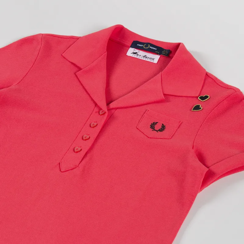 Fred Perry Womens Pocket Detail Polo Shirt Flamingo Tan-1