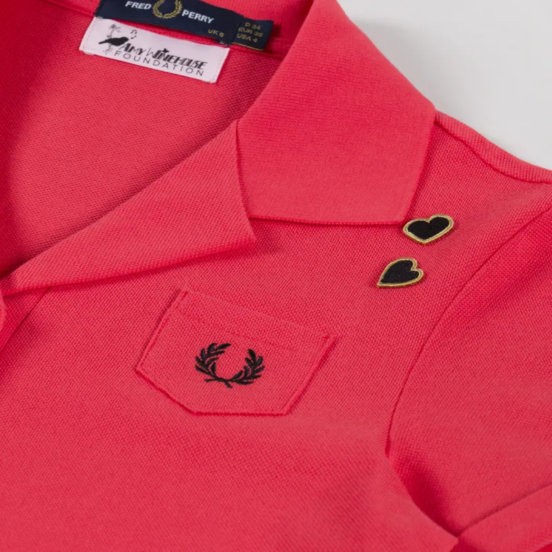 Fred Perry Womens Pocket Detail Polo Shirt Flamingo Tan-2