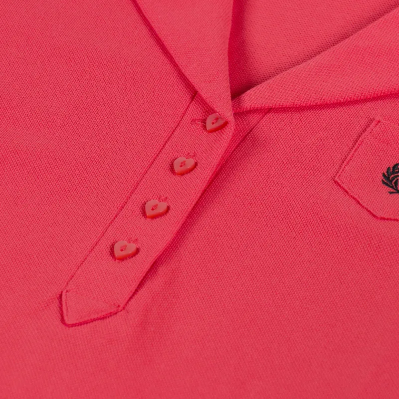 Fred Perry Womens Pocket Detail Polo Shirt Flamingo Tan-3