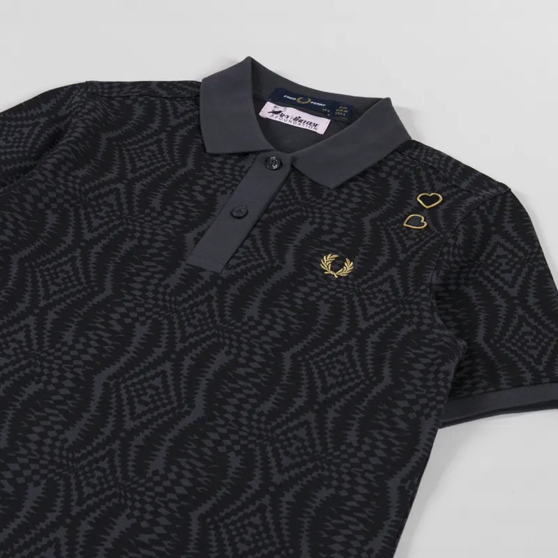 Fred Perry Womens Printed FP Shirt Anchor Grey-1