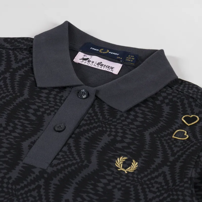 Fred Perry Womens Printed FP Shirt Anchor Grey-2