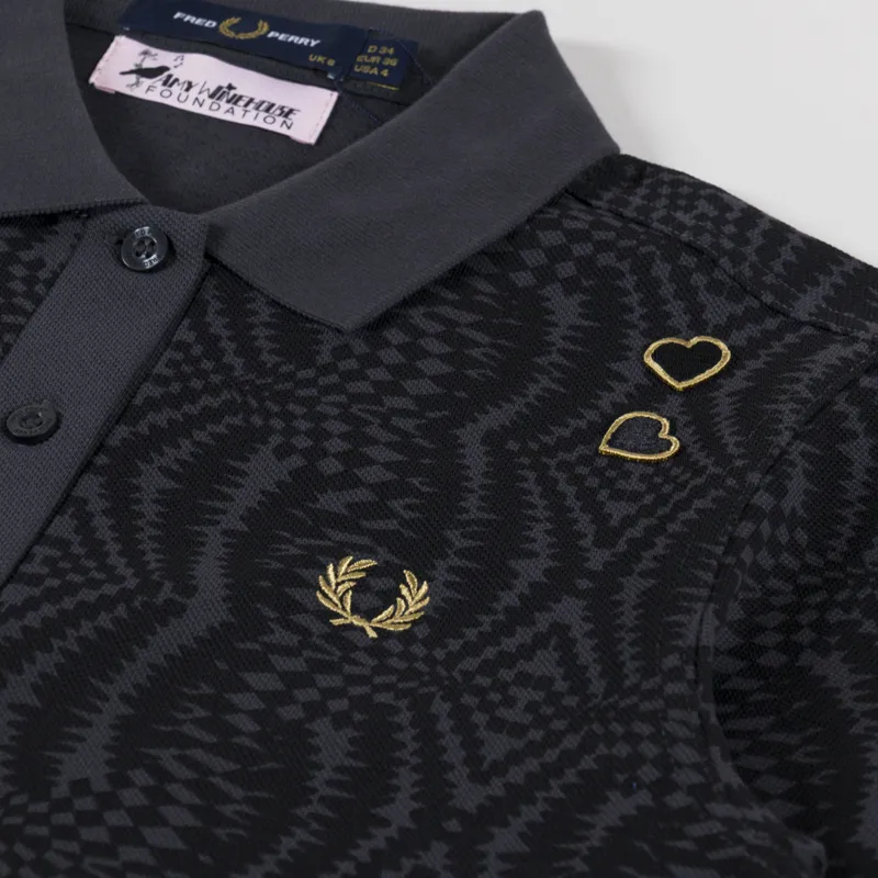 Fred Perry Womens Printed FP Shirt Anchor Grey-3