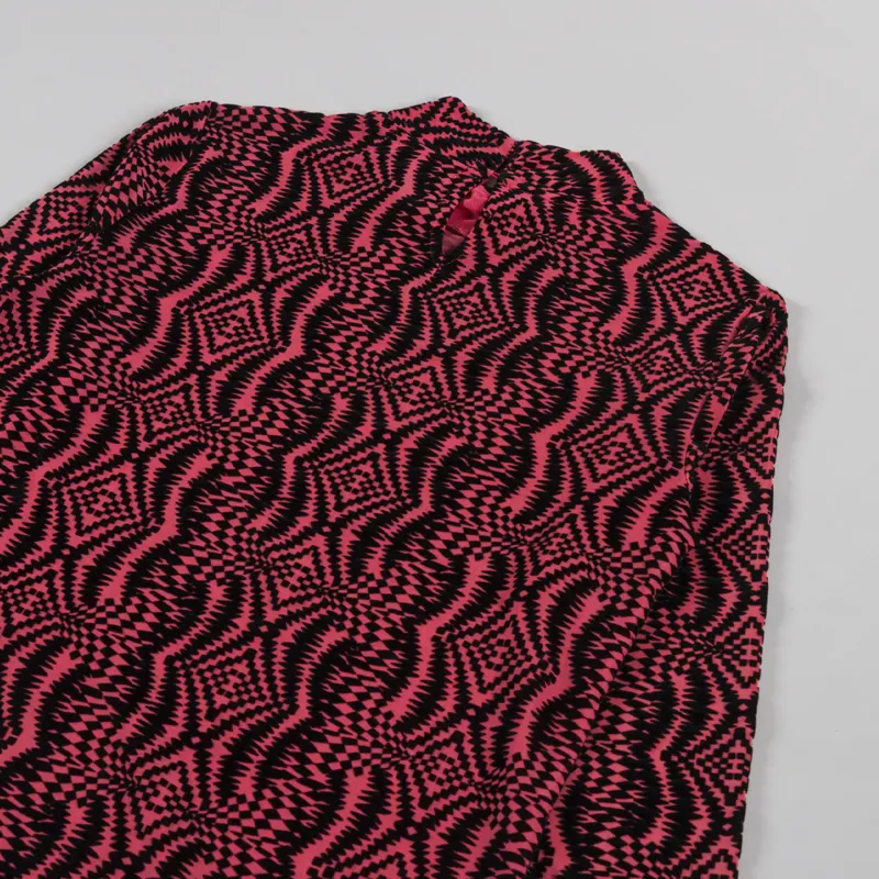 Fred Perry Womens Flock Print Mesh Top Flamingo Tan-3