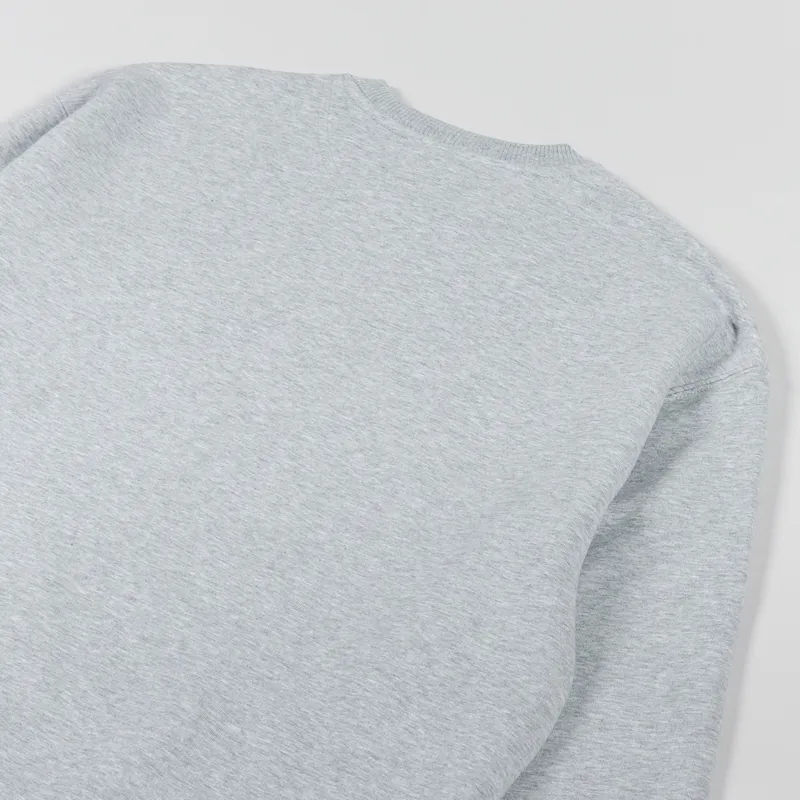 Working Class Heroes Heavyweight Oversized Crew Sweatshirt Heather Grey-3