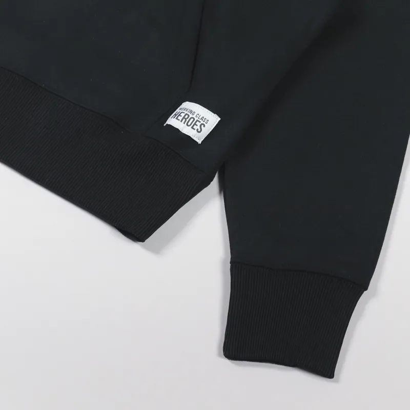 Working Class Heroes Heavyweight Oversized Hoodie Black-4