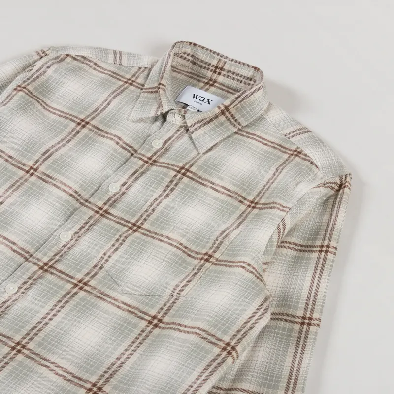 Wax London Shelly Shirt Ombre Flannel Sage Ecru-2