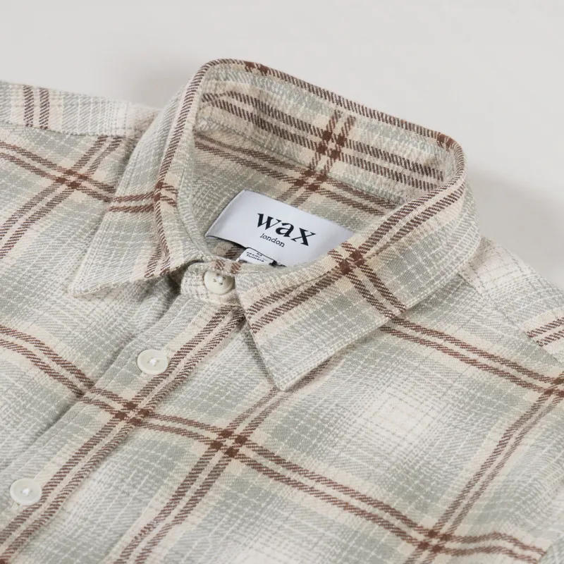 Wax London Shelly Shirt Ombre Flannel Sage Ecru-4