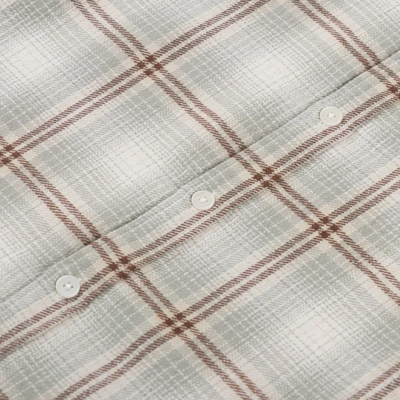 Wax London Shelly Shirt Ombre Flannel Sage Ecru-5