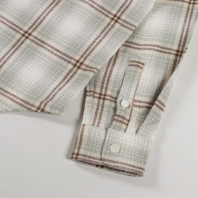 Wax London Shelly Shirt Ombre Flannel Sage Ecru-8