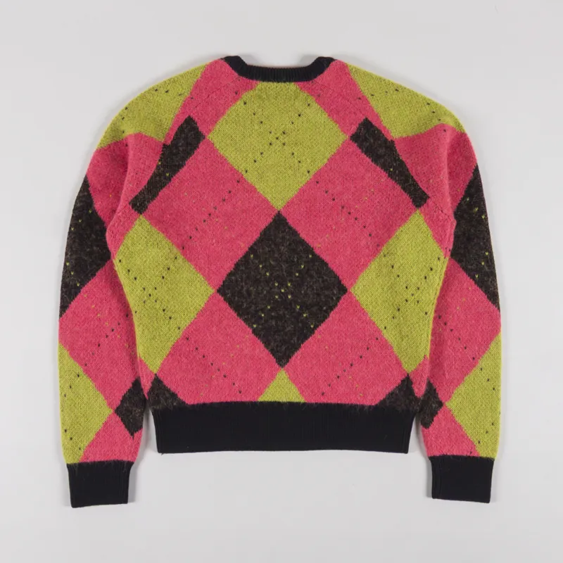 Fred Perry Womens Brushed Argyle Knitted Jumper Flamingo Tan-1