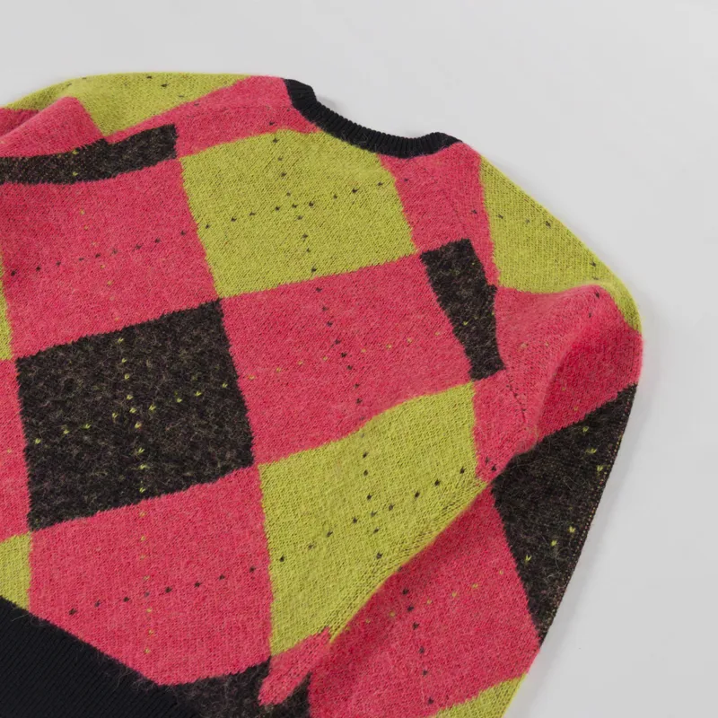 Fred Perry Womens Brushed Argyle Knitted Jumper Flamingo Tan-3