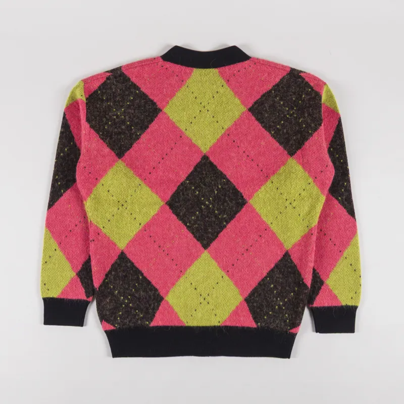 Fred Perry Womens Brushed Argyle Cardigan Flamingo Tan-1