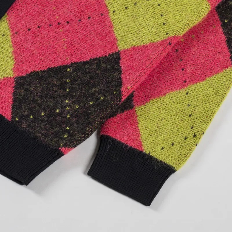 Fred Perry Womens Brushed Argyle Cardigan Flamingo Tan-6