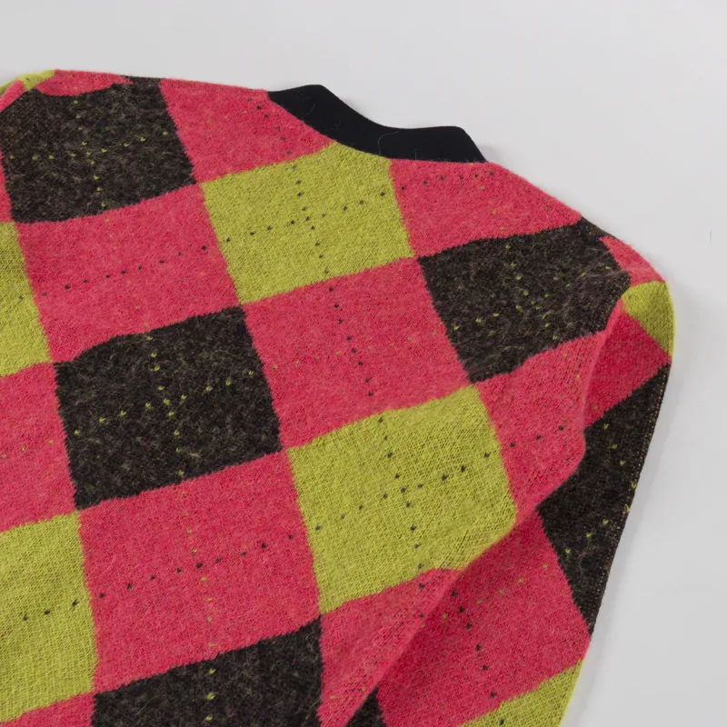 Fred Perry Womens Brushed Argyle Cardigan Flamingo Tan-3