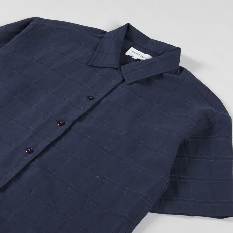 Sideline Womens Stella Shirt Navy Check-6