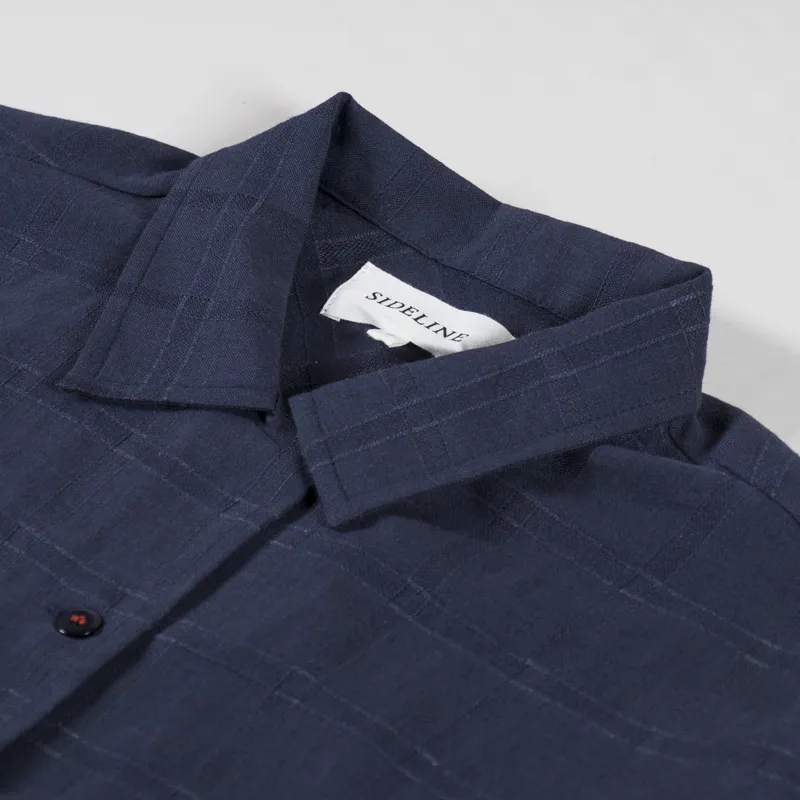 Sideline Womens Stella Shirt Navy Check-8