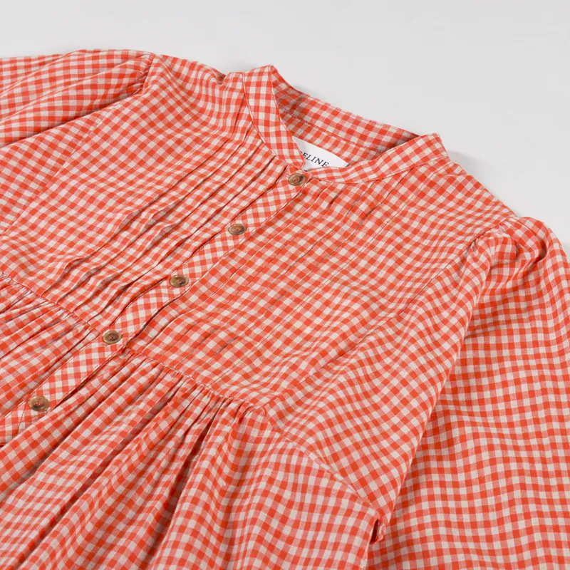Sideline Womens Happy Shirt Red Check-6