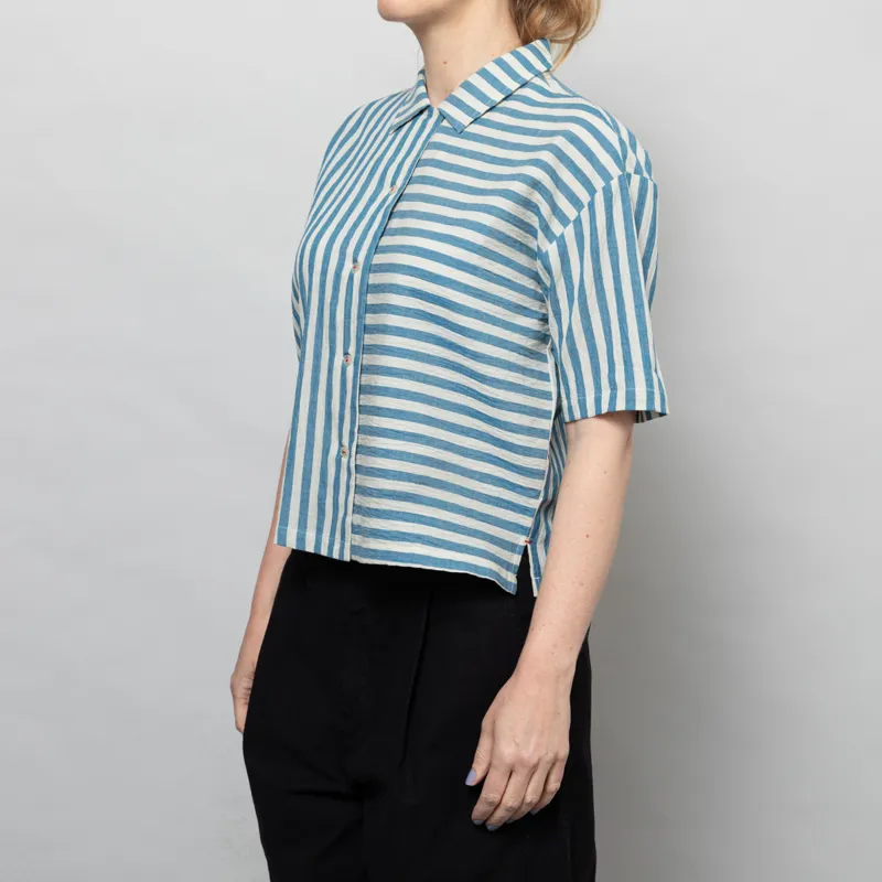 Sideline Womens Stella Shirt Blue Stripe-1