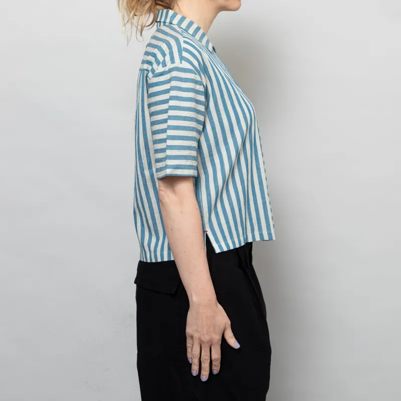 Sideline Womens Stella Shirt Blue Stripe-4