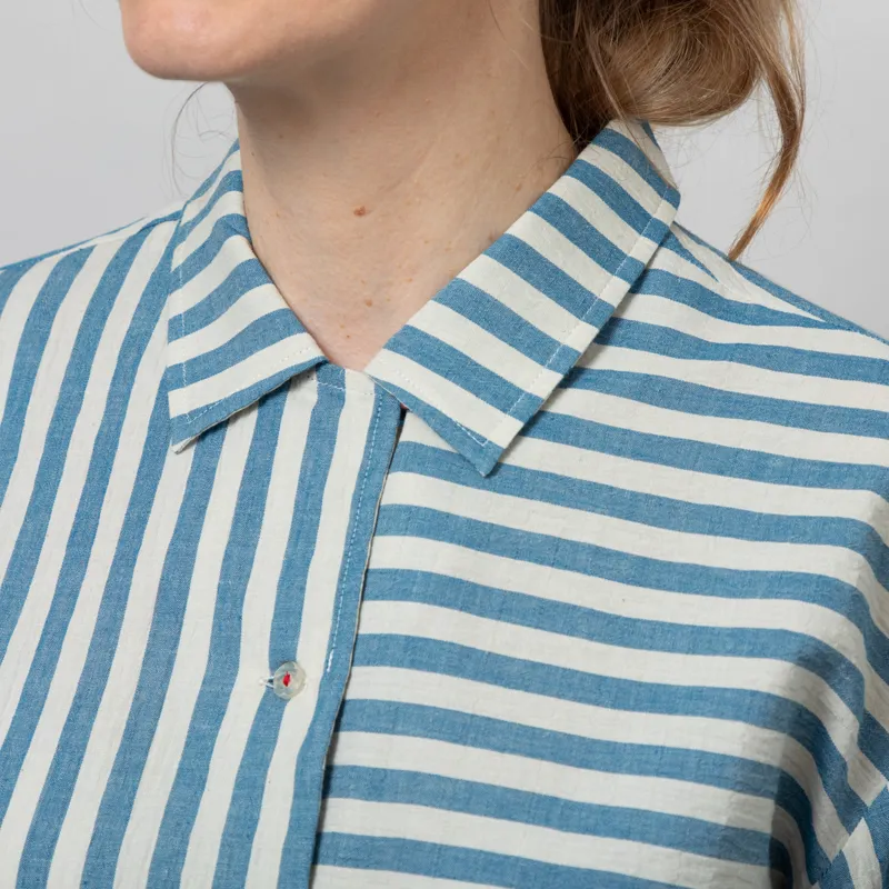 Sideline Womens Stella Shirt Blue Stripe-5