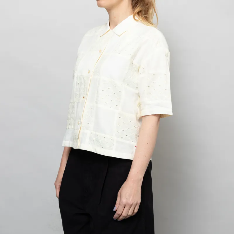 Sideline Womens Stella Shirt Buttermilk Patchwork-1