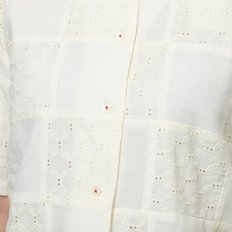 Sideline Womens Stella Shirt Buttermilk Patchwork-7