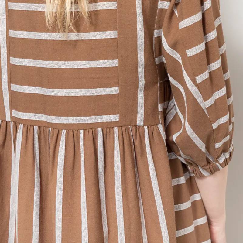 Sideline Womens Betsy Dress Toffee Stripe-4