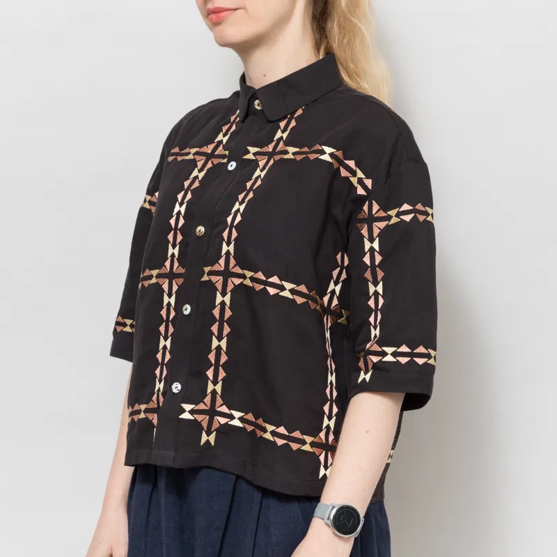 Sideline Womens Polly Shirt Black-1