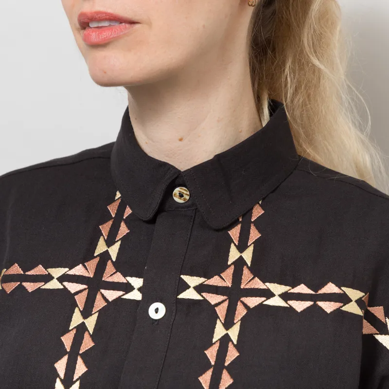 Sideline Womens Polly Shirt Black-4