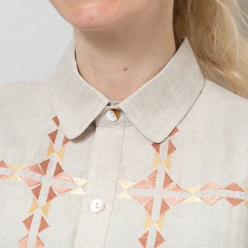 Sideline Womens Polly Shirt Oat Base-3