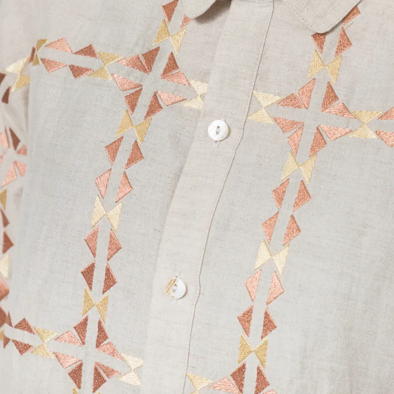 Sideline Womens Polly Shirt Oat Base-4