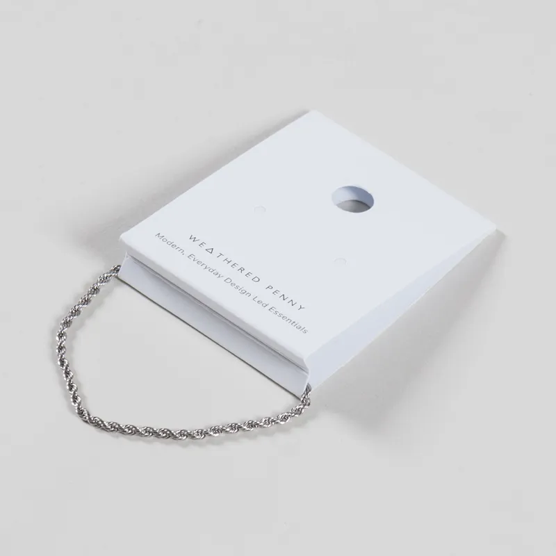 A Weathered Penny Womens Silver Delicate Rope Bracelet