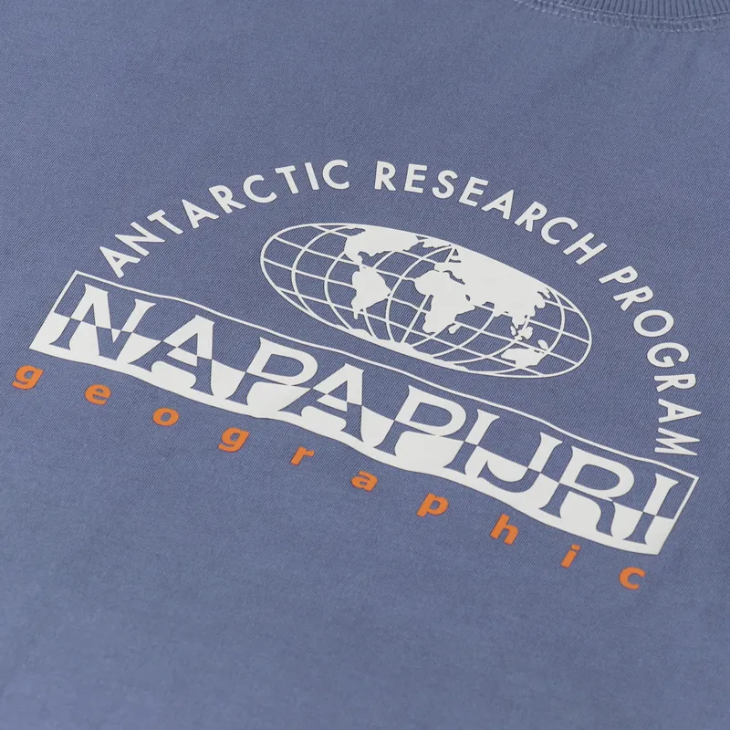 Napapijri Macas T Shirt Blue Grisail-2