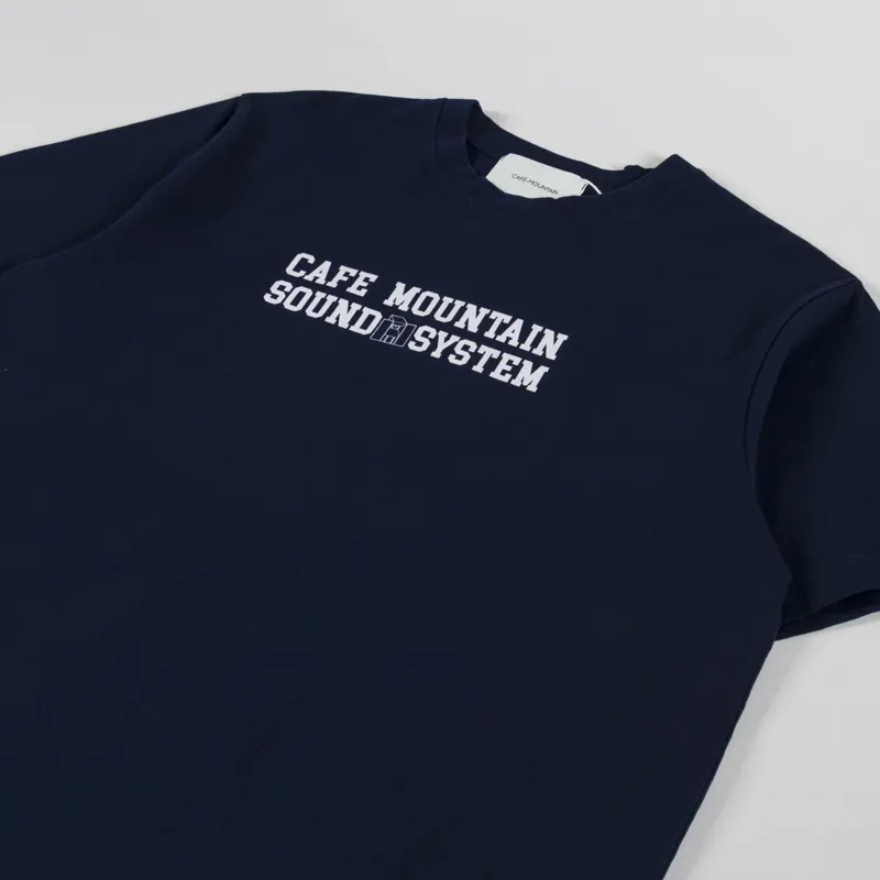 Cafe Mountain Sound System T Shirt Navy-1