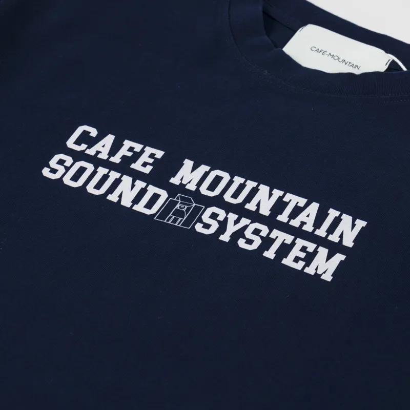 Cafe Mountain Sound System T Shirt Navy-2