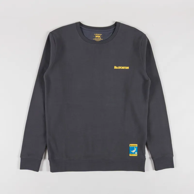 La Sportiva Climbing on the Moon Sweatshirt Carbon Yellow-1