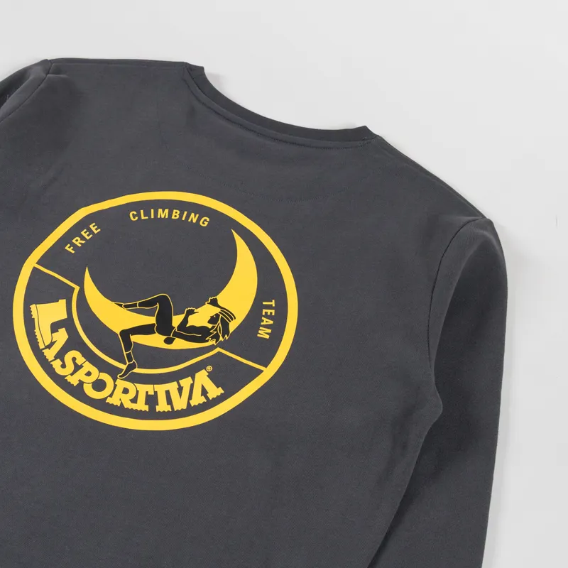 La Sportiva Climbing on the Moon Sweatshirt Carbon Yellow-2