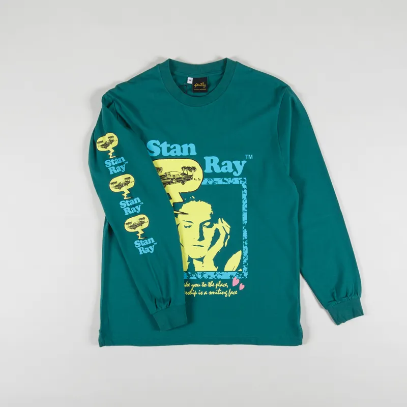 Stan Ray Dreamy Bubble Long Sleeve T Shirt Agave-1