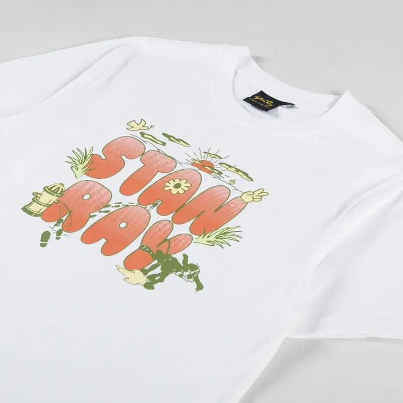 Stan Ray Mens Graphic Print Double Bubble Logo Tee T Shirt White